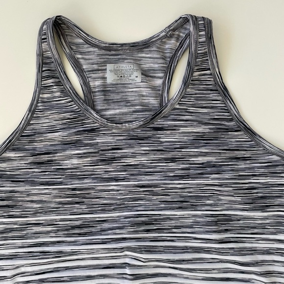Athleta Women's Black White Static Finish Fast Running Racerback Tank Top MEDIUM - Picture 4 of 9
